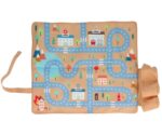 Juego Mantel Circuito mostaza con 3 Coches monneka pequeingenio