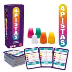 Detalle de las cartas de categoría a doble cara del juego 4 Pistas.