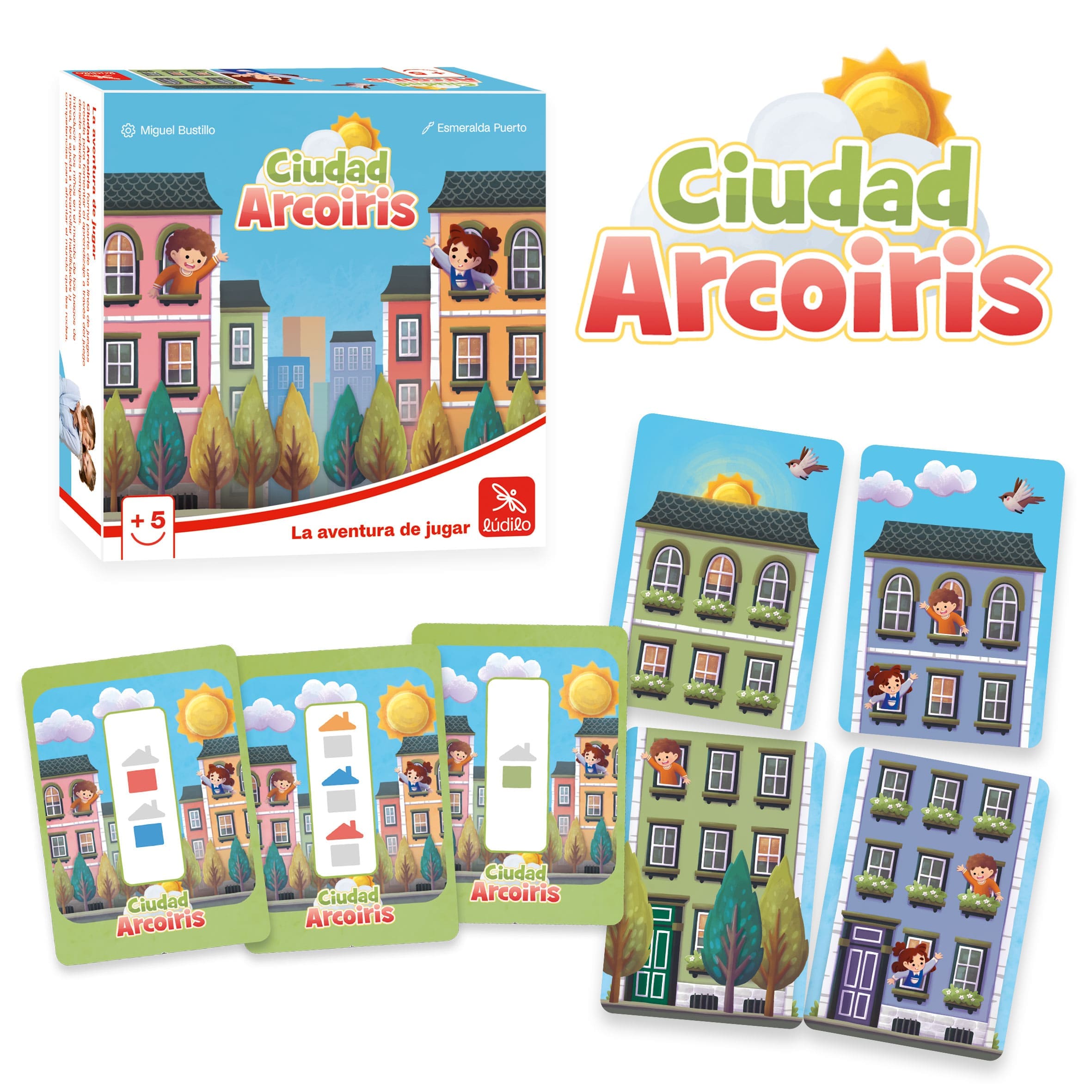 Packaging del juego Ciudad Arcoíris – Lúdilo.