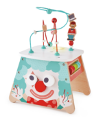 Cubo de Actividades Circo de Luz Hape con luces de proyector y laberinos.