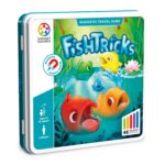 Juego de lógica FishTricks de Smart Games en caja metálica.