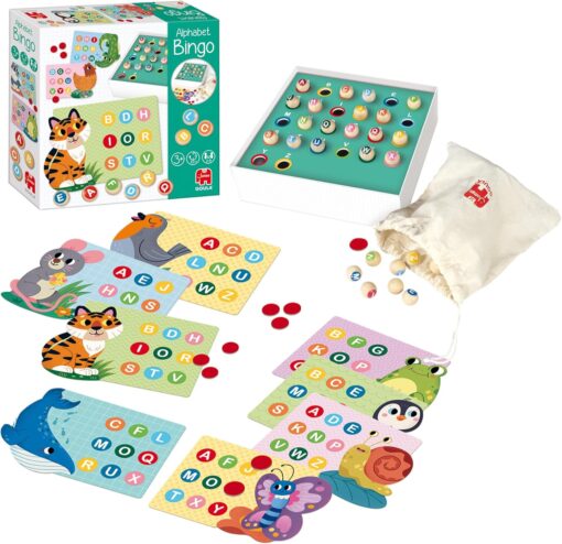 Juego de mesa educativo Bingo Alfabeto Goula en partida con varios niños.