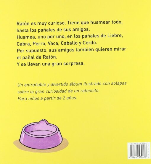 Detalle de ilustración con Ratón curioso y otros animales como Cabra y Perro.