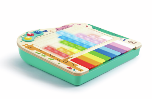 Pixel Piano Hape E0635 con pantalla de píxeles iluminada y teclas de colores.