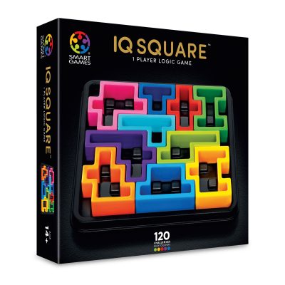 IQ Square SmartGames – 10 piezas de rompecabezas y tablero con tapa.