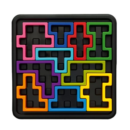 Detalle de las piezas huecas del juego IQ Square.