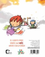 Detalle de los dibujos de Joan Turu que muestran al hada y elementos visuales de fuego y calma.