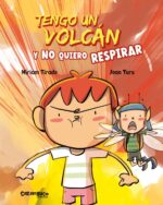 Portada del libro “Tengo un volcán y no quiero respirar” con ilustración del volcán interior y Sam.