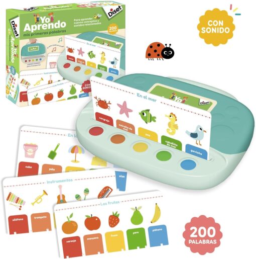 Láminas del maletín con palabras e ilustraciones del juego educativo.