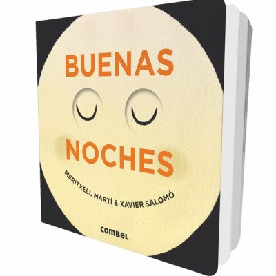 Portada del libro “Buenas noches” de Combel, con una luna brillante sobre un cielo estrellado.