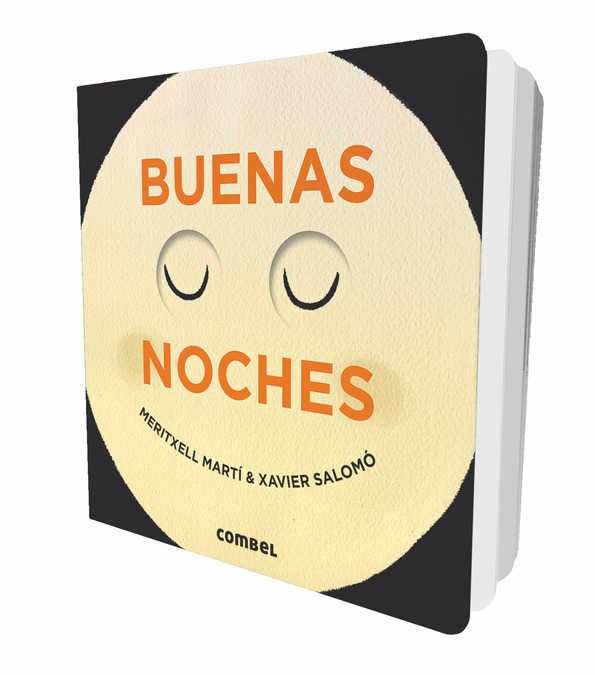 Portada del libro “Buenas noches” de Combel, con una luna brillante sobre un cielo estrellado.