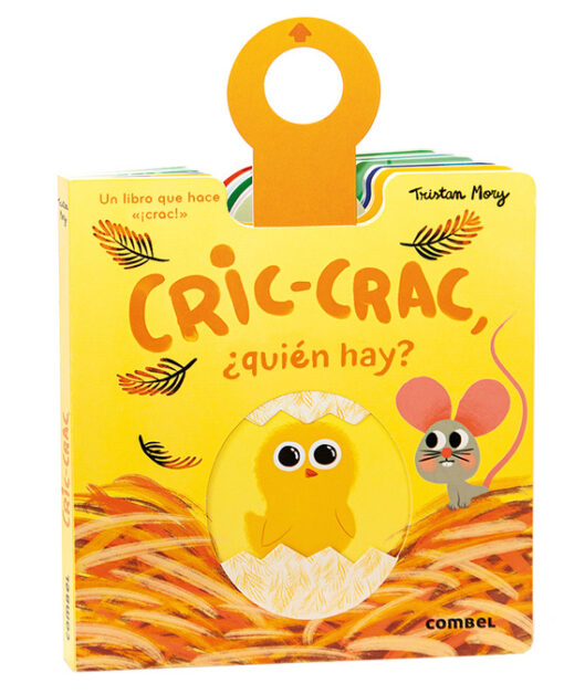 Portada del libro “Cric-Crac, ¿Quién hay?” con un huevo dibujado y la palabra “cric-crac”.