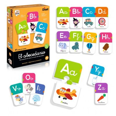 Juego educativo El Abecedario Diset con puzzles letra-imagen