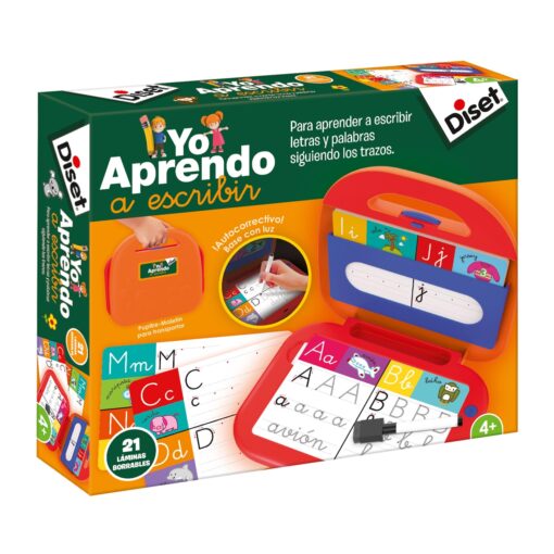 yo-aprendo-a-escribir-diset4 Maletín luminoso Yo Aprendo a Escribir de Diset con láminas borrables