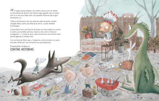 Ilustración de niños mostrando sus talentos en El gran libro de los superpoderes