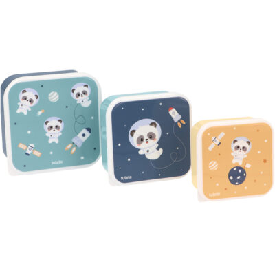 3 cajas de almuerzo panda in space Tutete